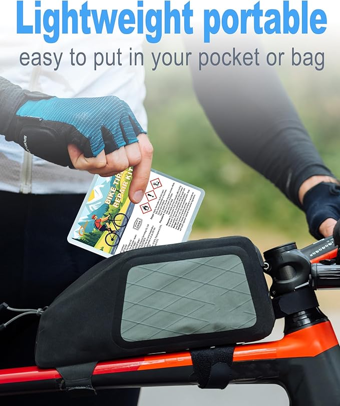 Bike Tire Repair Kit, Bicycle Tire Repair Kit with High-Strength Bike Tire Levers, Bike Tire Patch and Tire Repair Glue, Bike Tube Patch Kit for Mountain and Road Bikes