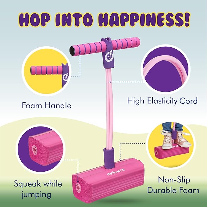 New Bounce Pogo Stick for Toddlers - Foam Jumper for Age 3,4,5,6,7,8 - Outdoor Jumping Toys - Birthday Gift for Toddler Girls and Boys