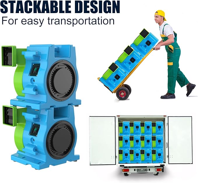 MOUNTO 1HP Inflatable Bounce House Blower, Energy Efficient, Low Amp Draw Inflatable Blower Fan for Inflatable Bounce House, Water Slide, and Obstacle Course for Kids