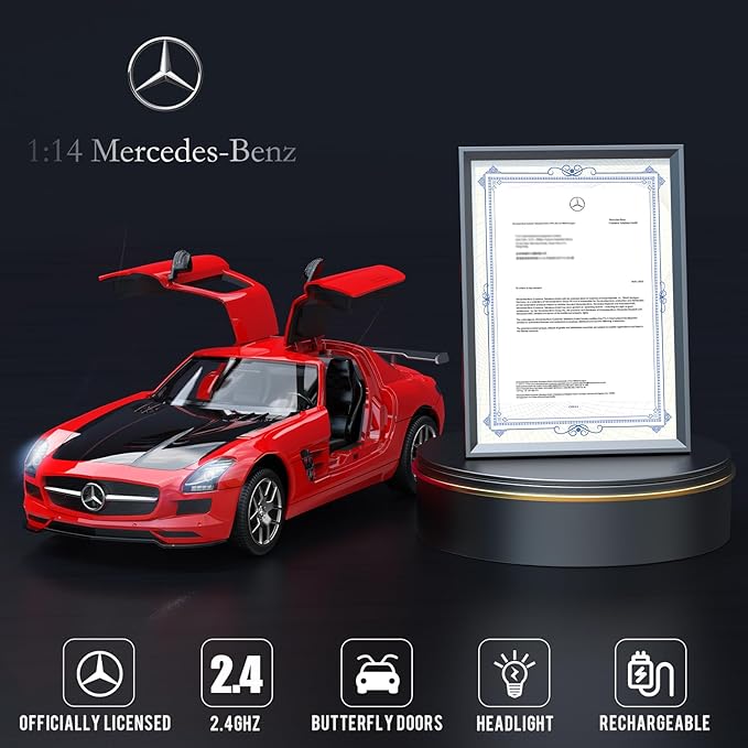 Remote Control Car Officially Licensed Mercedes-Benz AMG GT 1:14 RC Race Car for Boys Girls Birthday Gift (red)