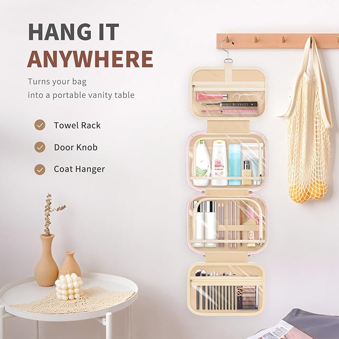 YOOLIFE Graduation Gifts for Her - Hanging Toiletry Bag for Women, Travel Toiletry Bag Makeup Bag, Personalized Travel Essentials for Women Purple - E