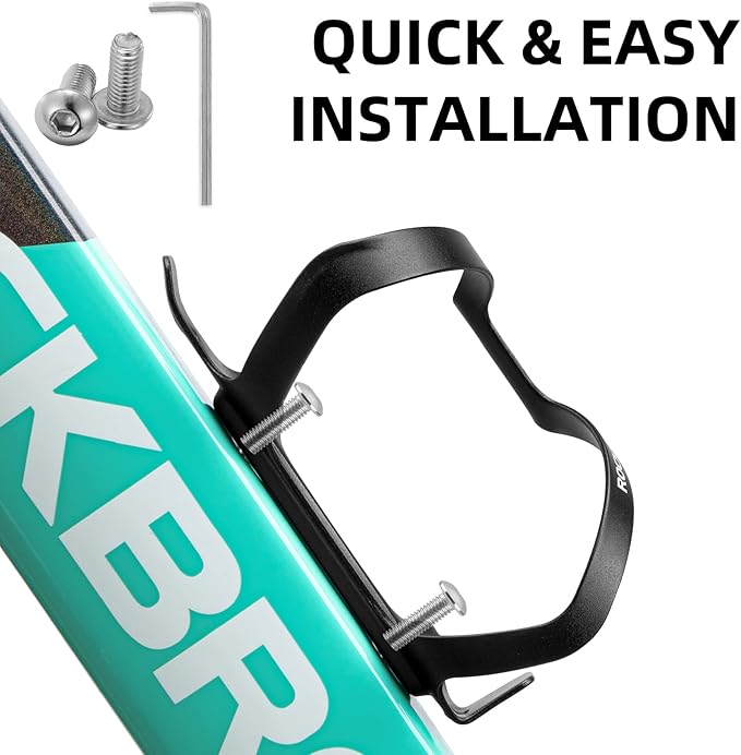 ROCKBROS Bike Water Bottle Holder Cage Aluminum Alloy Bicycle Water Bottle Cage Brackets Bike Cup Holder for Road Mountain Bikes Black