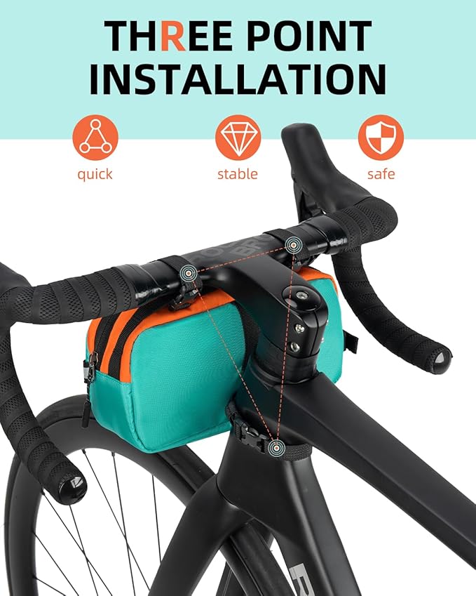 ROCKBROS Bike Handlebar Bag Large Capacity Bicycle Handle Bar Bag Quick Release Bike Front Bag Bike bag with Shoulder Strap Cycling Accessories for Men Women