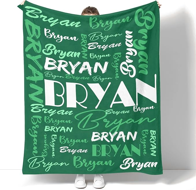Dr.TOUGH Personalized Name Blanket Personalized Blanket for Adult Kids Flannel Customized Personalized Blankets and Throws