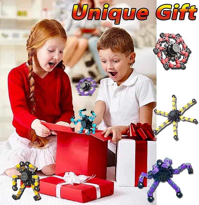 6pcs Transformable Fidget Spinners Children's Advanced Fidget Toys for Stress Relief Ideal Fidget Spinners for Sensory Toys for Boys and Girls with Autism，Party Favors