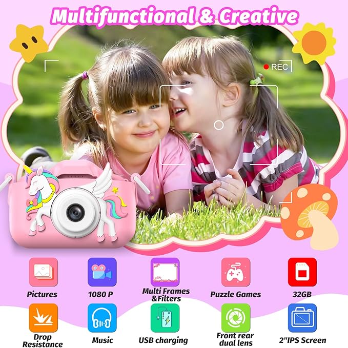 Masterbee Children's Camera Toys for Girls & Boys, 3-12 Years - 1080P HD Video Kids Digital Camera - Perfect for Christmas & Birthday Gifts