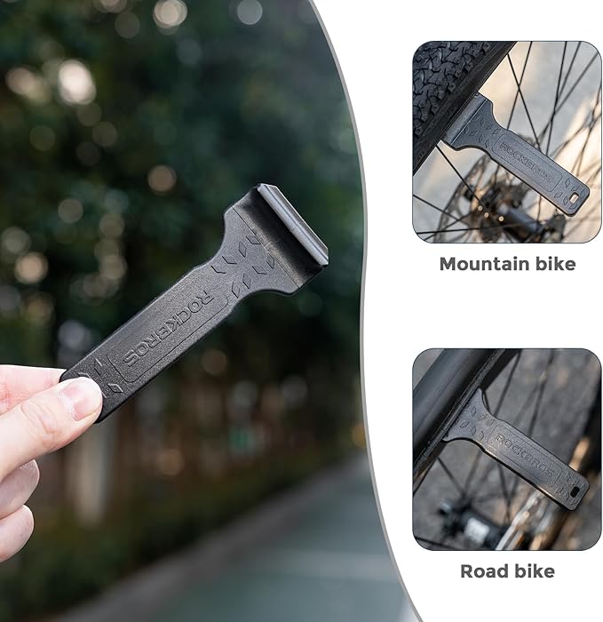 ROCKBROS Bike Tire Lever Tire Removal Tool Quick and Easy Tire Removal and Installation for Road or Mountain Bike Tires,Pack of 1,Black