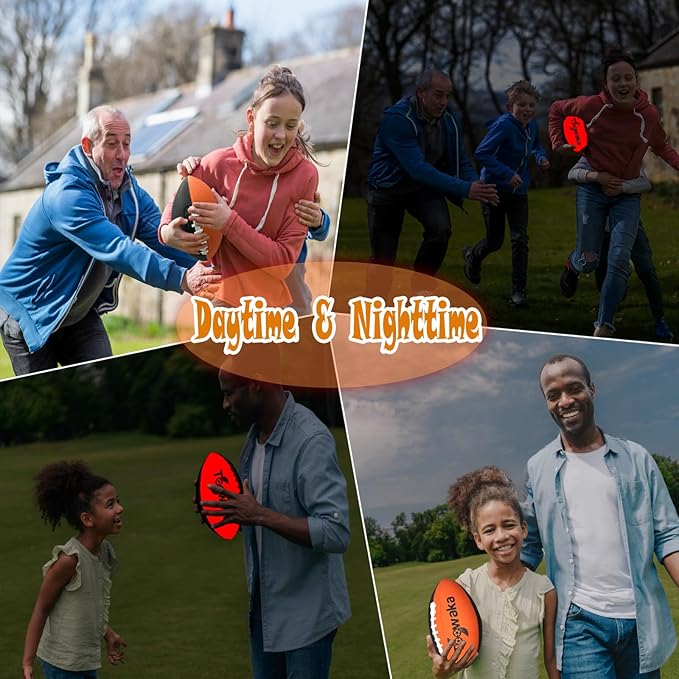 Kids Light up Football,Glow in The Dark Youth Ball with LED Lights Pre-Installed-Batteries Included