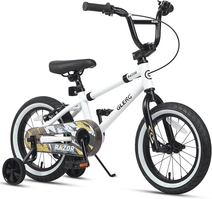 Glerc Kids Bike for Ages 1-8 Years Old, 12-16 Inch BMX Style Kids Bicycle with Training Wheels, Boys Bike for Children and Toddler, Multiple Colors