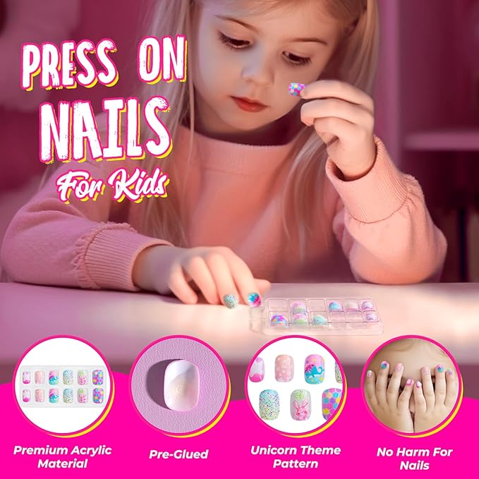 ULOVEME Kids Real Makeup Kit for Little Girls - Real, Non Toxic, Washable Make Up Toy - Umicorn Toys Gift for 3 4 5 6 7 8 9 10 12 Years Old Girls Birthday (Sequin Purse)