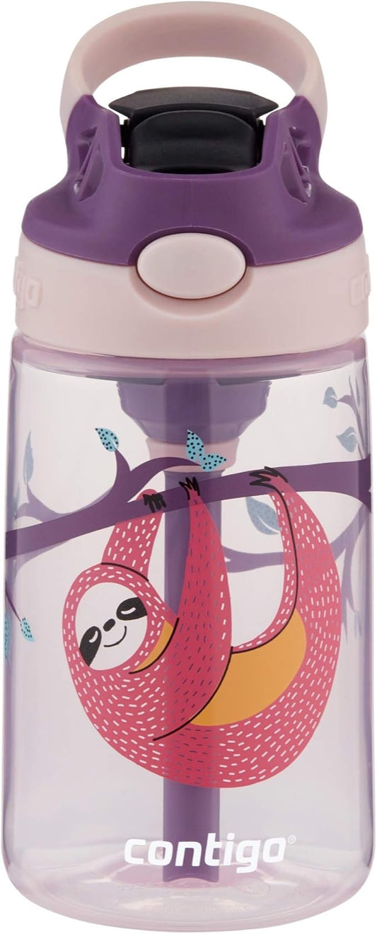 Contigo Kids Straw Water Bottle with AUTOSPOUT Lid 14oz Sloths