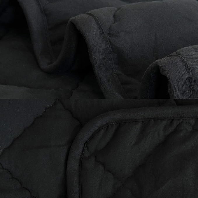 NTBAY Down Alternative Toddler Comforter, Lightweight and Warm Solid Color Baby Crib Quilted Blanket, 39x47 inches, Black