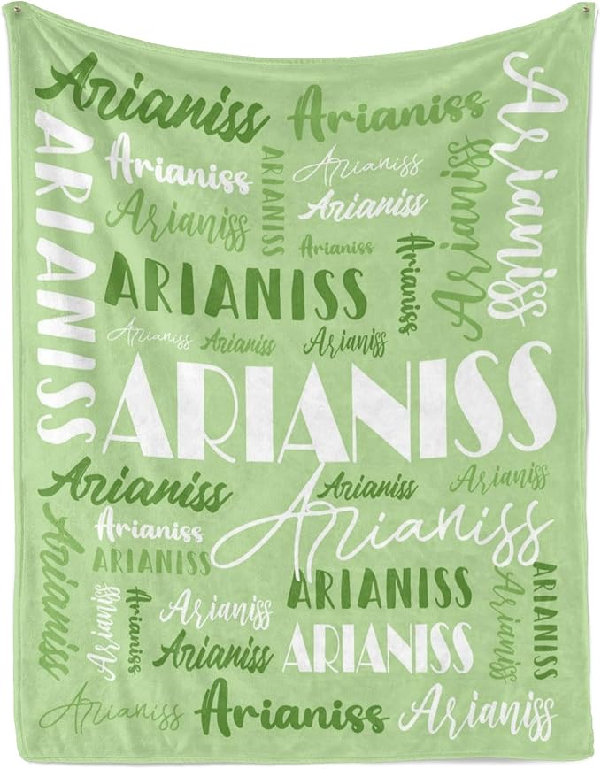 Name Blanket Personalized Blanket for Adult Kids Flannel Customize Throw Blanket Custom (Color 03, 60 x 80 Inches)