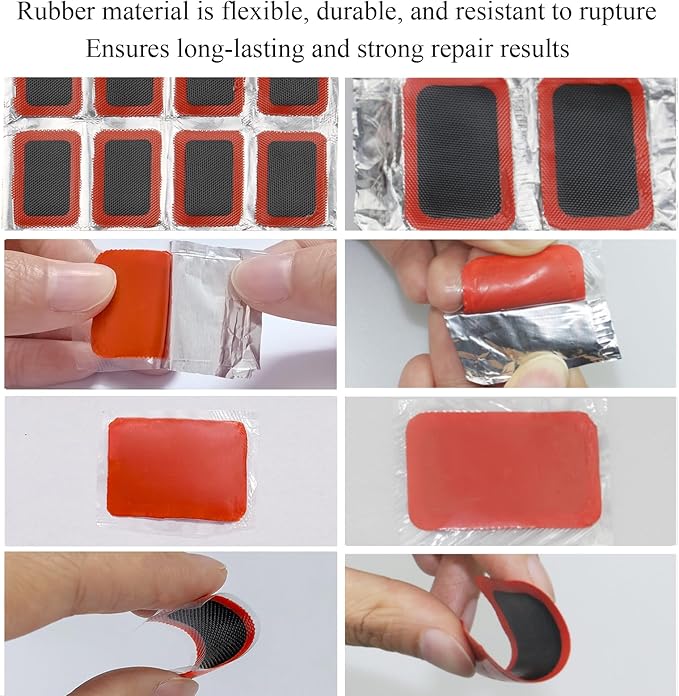 Bike Tire Patch Kit，Bike Repair Patch Bicycle Inner Tire Patch Repair Tool Kit for Road Mountain Bike Motorcycle