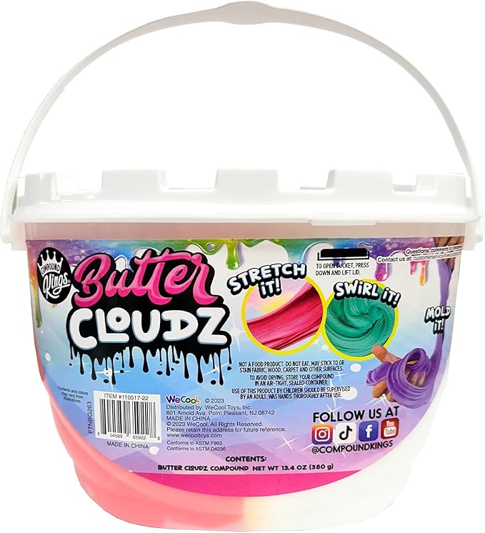 COMPOUND KINGS - Fluffy Cloudz Slime Jar (Peppermint Candy Cane)