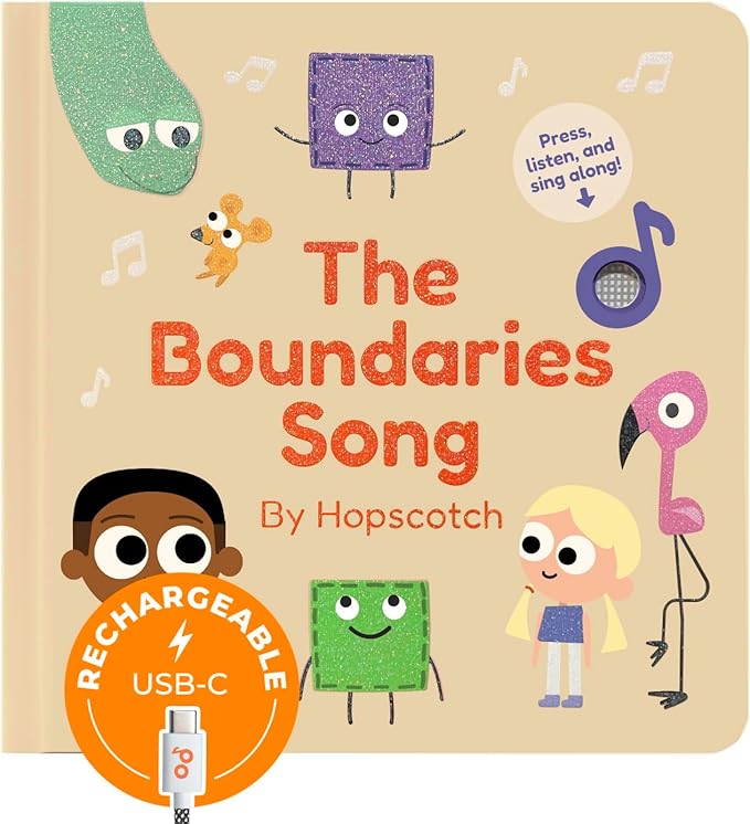 Cali's Books The Boundaries Song by Hopscotch - Feelings Musical Book for Toddlers 1-3 Years Old, Music Books for Kids Emotion, Singing Toy for Children Girls, Baby Sound Toys for Toddler Boys