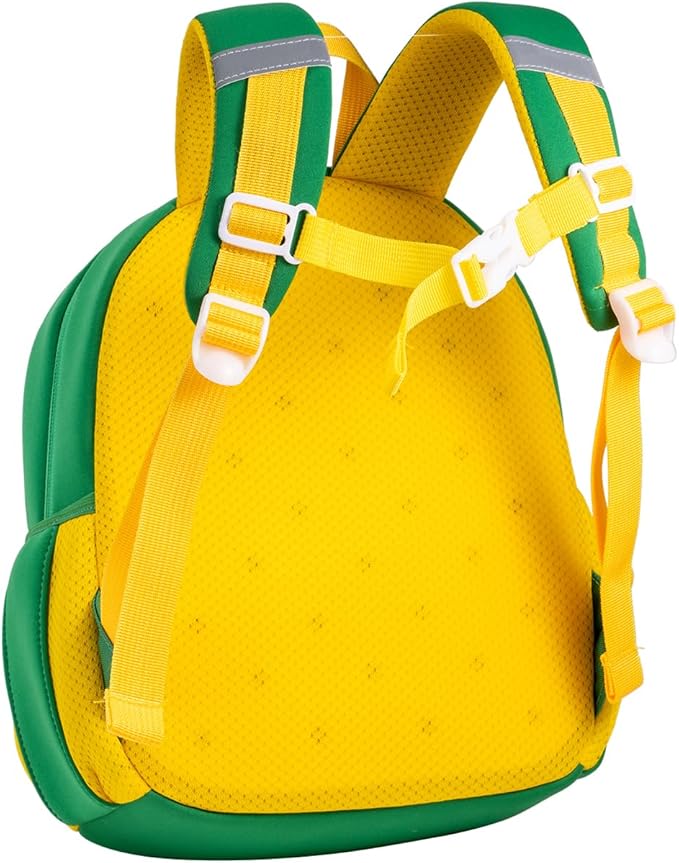 Lightweight and breathable children's dinosaur schoolbag, made of SBR diving fabric, suitable for kindergarten backpacks (green, Large)