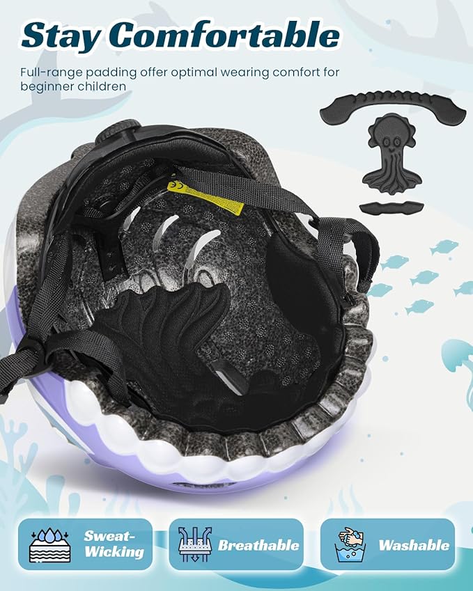 Bike Helmet for Kids 3-5-8 Toddler Bike Helmet Animal 3D Cartoon Boys Girls Safety Adjustable Kids Helmet and Pads Set for Cycling Scooter Skateboard