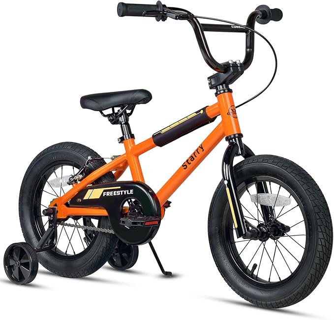 12 14 16 18 Inch Kids Bike BMX Style Bicycle with Training Wheels Coaster Brake for 2-10 Years Old Toddlers Boys Girls Multiple Colors