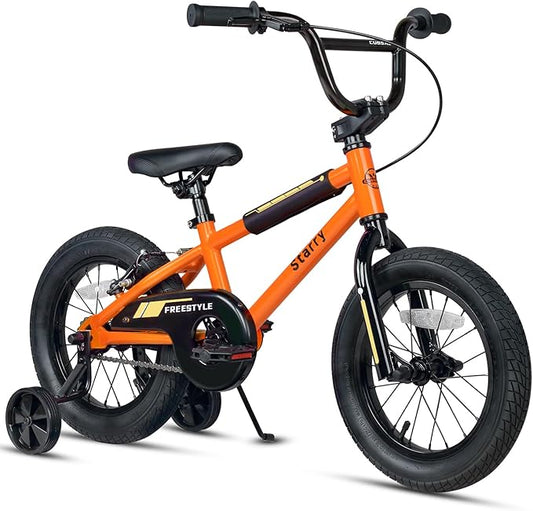 12 14 16 18 Inch Kids Bike BMX Style Bicycle with Training Wheels Coaster Brake for 2-10 Years Old Toddlers Boys Girls Multiple Colors