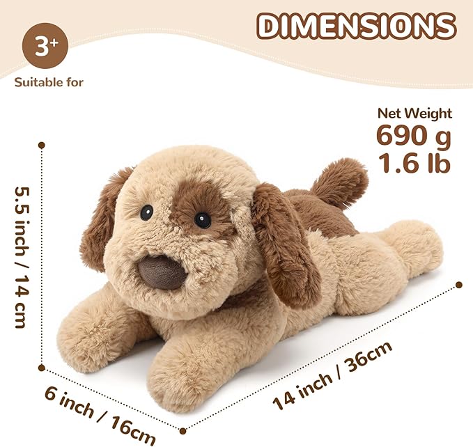 Dog Stuffed Animals, Microwavable Stuffed Animal Adorable Fluffy Puppy Plush for Warmth Comfort, Heatable Coolable Lavender Scent Dog Plush Toy, Cute Soft Puppy Plushies for Kids Boys Girls Adult Gift