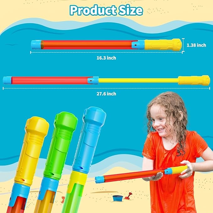 Water Gun Toy - 3 PCS Outdoor Squirt Gun Pool Toys for Kids & Adults Water Guns for Swimming Pool Beach Summer Party Games