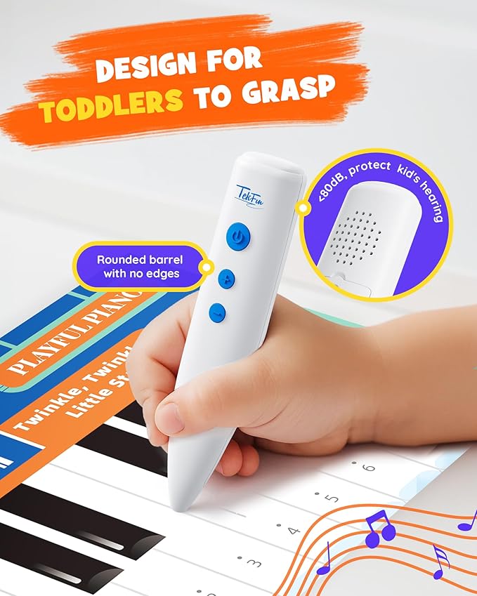 TEKFUN Learning Toys for 3 Year Old,Toddler Educational Posters with Talking Pen,ABC Learning Sight Word Games for Toddlers 2-4 Years,Learn to Read Toys with Sensory Stickers