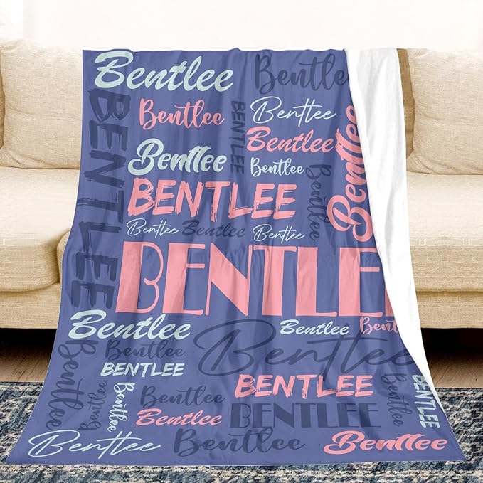 Dr.TOUGH Personalized Name Blanket Personalized Blanket for Adult Kids Flannel Customized Personalized Blankets and Throws