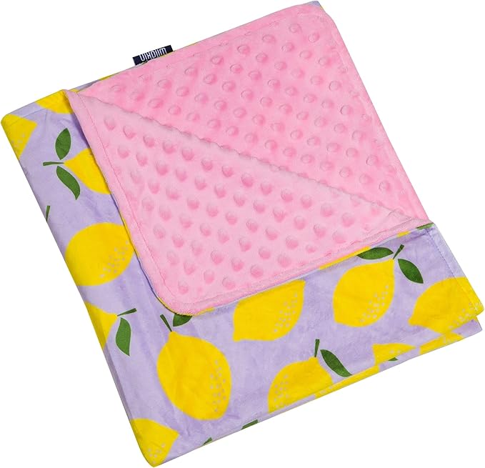 Wildkin Plush Baby Blanket – Soft & Cozy Comfort, Ideal for Toddlers, Travel & Daycare - Lilac Lemonade