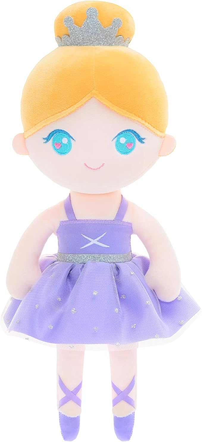 Gloveleya Baby Doll Girl Gift Ballerina Plush Soft Doll Light Purple