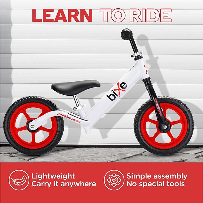 Balance Bike - 30.5 cm (12") Training Bikes for Kids and Toddlers - 1.8kg (4lbs) Kids' Balance Bike - Children Ages 3, 4, 5 - No Pedal Push Bicycle for Boys or Girls - Red