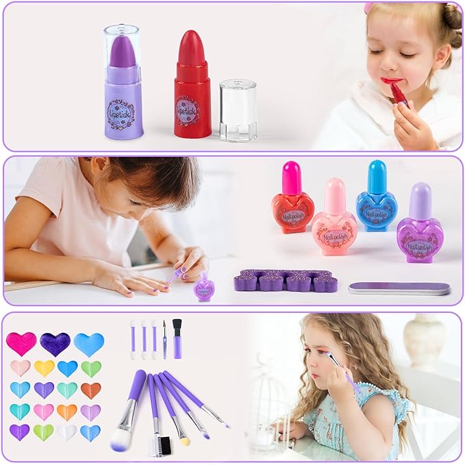 Websonaw Kids Makeup Kit for Girl,Safe & Non Toxic Washable Makeup for Kids
