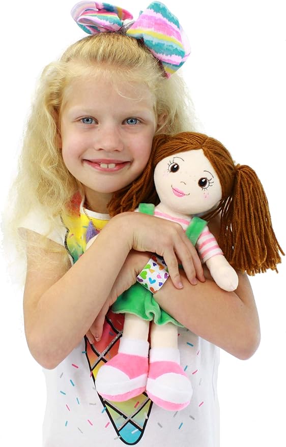 Playtime by Eimmie 14" Soft Baby Doll for Girls (Allie) - Plush Rag Doll for Toddlers & Infants, Washable Stuffed Toy with Sensory Fabric Body - Great for Baby Showers, Birthdays & Special Occasions