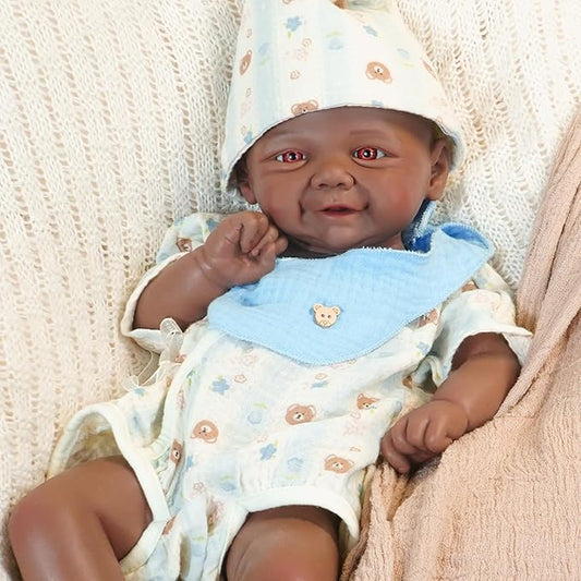 16.93 in Full Silicone Reborn Baby Dolls, 1:1 Lifelike Newborn Dolls Non Vinyl Realistic Reborn Toddler Dolls Boy Washable Sleeping Doll