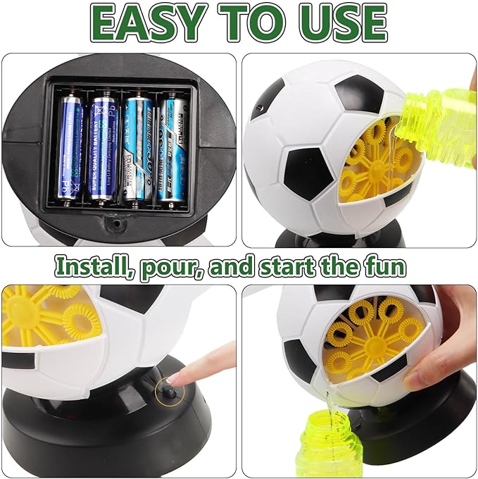 Soccer Bubble Machine, Toy for Ages 5-7 Year Olds, Kids & Toddlers, Birthday Gift for 3 4 5 6 7 8 Year Old Boys Girls, Suitable for Party, Outdoor & House Activities with Bubbles