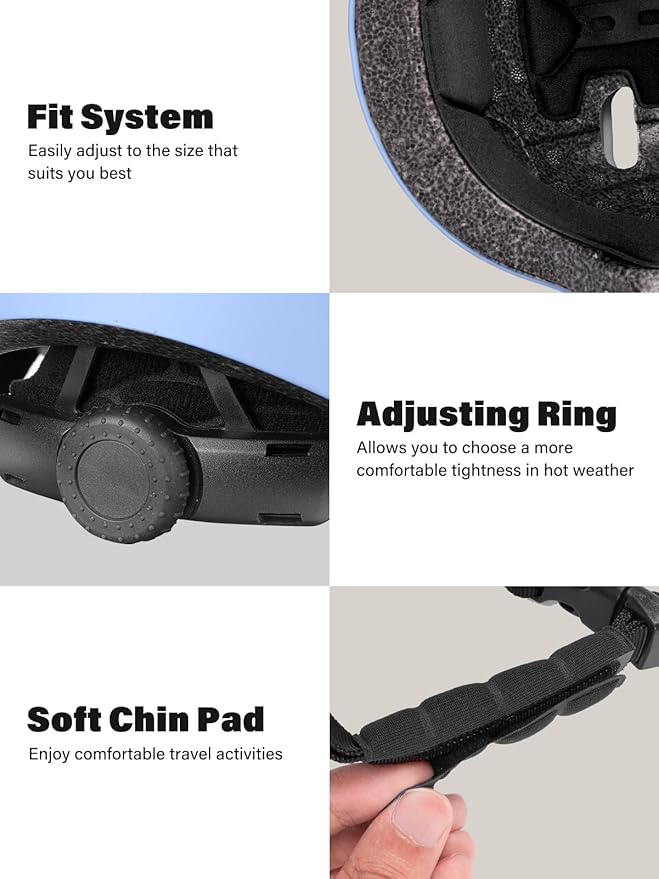 Skateboard Bike Helmet,Multi-Sport with Premium Safety & Ventilation,Shock-Absorbing,Adjustable for Cycling Scooter Commuter Skate Protection for Youth Adult