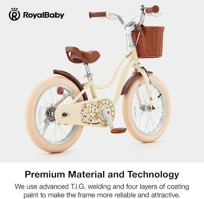 RoyalBaby Girls Bike Classic & EZ Kids Bike, Balance and Pedal Bicycle, 12 14 16 18 20 Inch Toddlers to Big Kids 3-10 Years