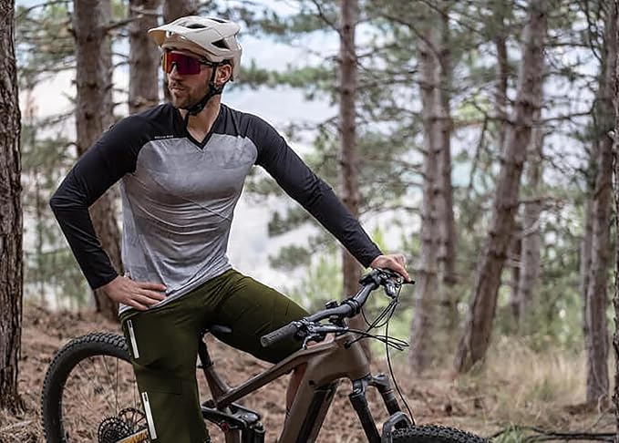 Lo.gas Mountain Bike Shorts for Men,3D Padded Loose-fit Cycling Biking Bicycle Shorts Mens with Underwear Zipper Pockets