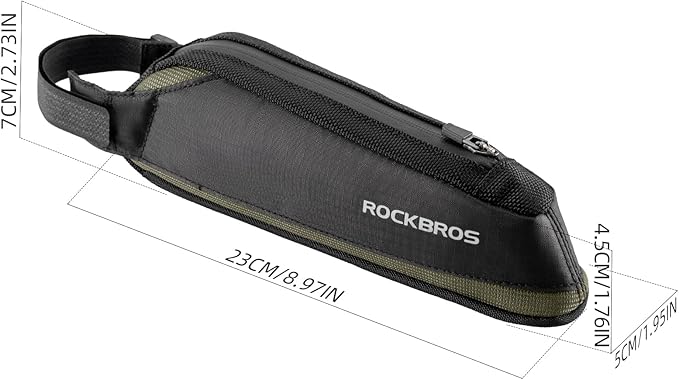 ROCKBROS Bike Frame Bag Top Bike Tube Bag Bike Triangle Bag Small Aerodynamic Bag for Triathlon and Gravel Bikes black