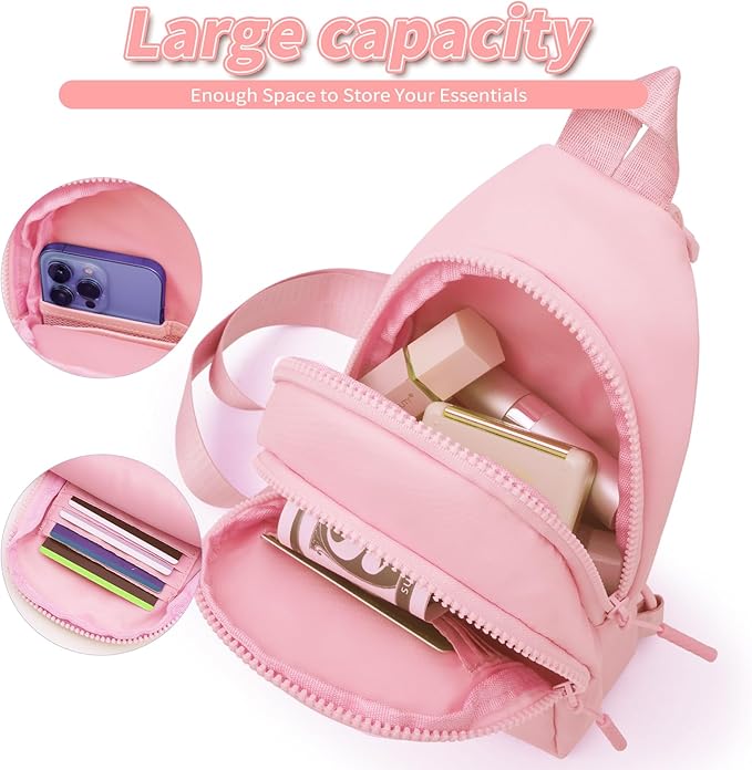 Birthday Gift for 5 6 7 8 9 10 11 12 13 14 15 16 Year Old Girls Fanny Pack Crossbody Bags for Women,Cute Trendy Stuff - Peach,B