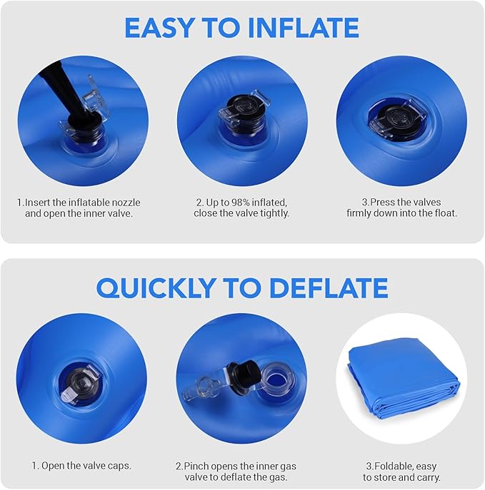 2-Person Inflatable Pool Float Adult, 71'' x 71'' Large Pool Lounger Float River Tube with Headrest, Adult Heavy Duty Pool Floats Mat for Swimming Pool, Raft for Pool Party, Lake, Beach, River