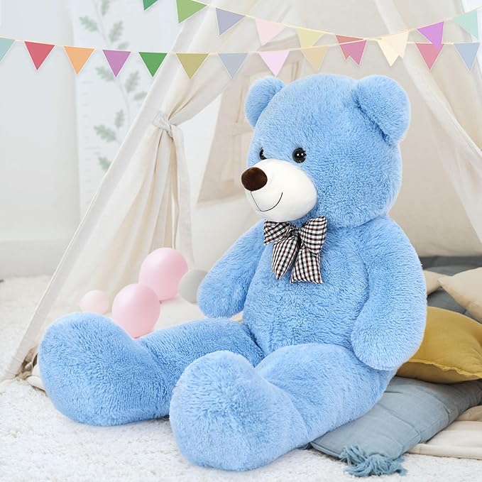 MaoGoLan Giant Teddy Bear Plush Toy - Ultra Soft & Cute Large Stuffed Animal 39 inches, Perfect for Baby Showers, Birthdays, Valentine’s Day Gifts (Kids, Couples, Family),Blue