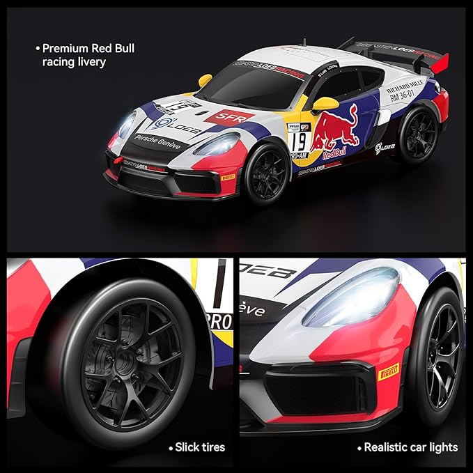 Porsche Remote Control Car, Officially Licensed Porsche 718 Cayman GT4 Toy Car 1:14 Red Bull Porsche RC Car Birthday Gift for Boys,Girls,Teens and Adults