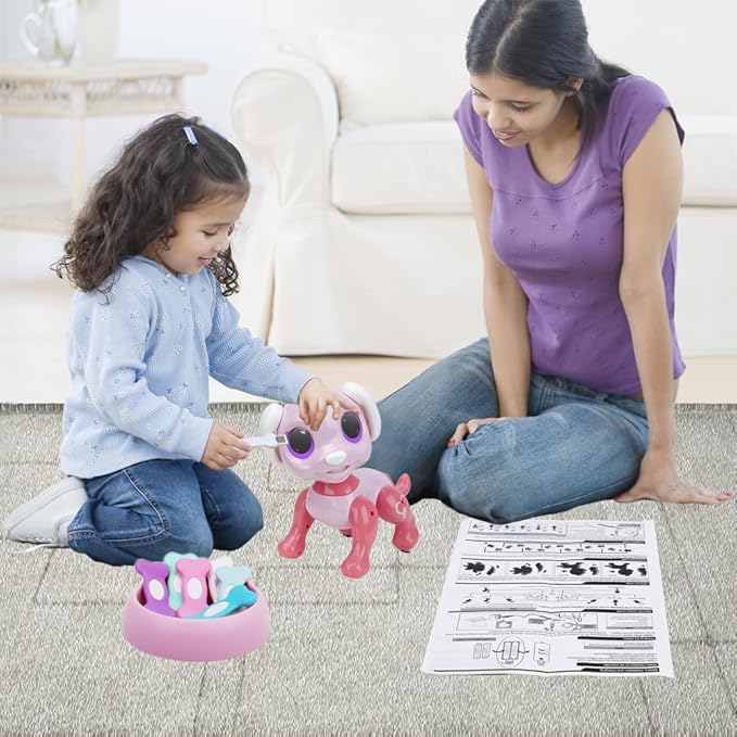 BIRANCO. Remote Control Dog Gesture Sensing - Smart Puppy Pink Toy Robot Pet Walks Barks Interactive with Toddler, STEM Play, Best Christmas Holiday Birthday Gifts for 3 4 5 6 7 8 Years Old Girl