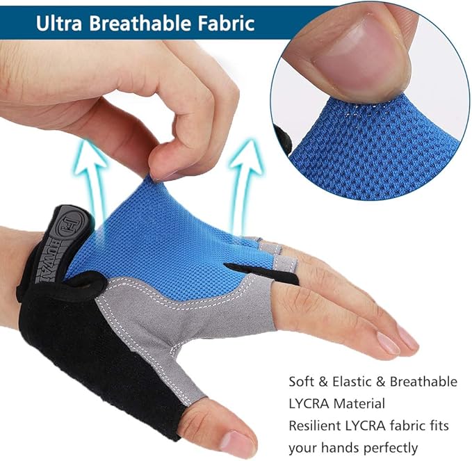 Accmor Cycling Gloves for Men Women, Bike Gloves Half Finger Road Bike MTB Gloves, Anti-Slip Shock-Absorbing Glove for Fitness Cycling Outdoor Sports