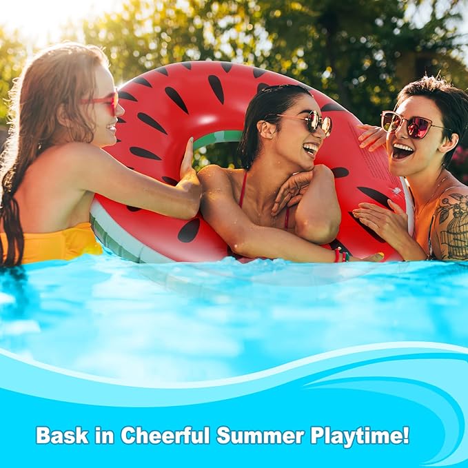 HeySplash Pool Tubes for Adult, 40'' Large Pool Float Watermelon Swim Floaties, Floats Inflatable Swimming Ring Floating, Summer Fun Beach Lake Party Decoration Toys, Watermelon