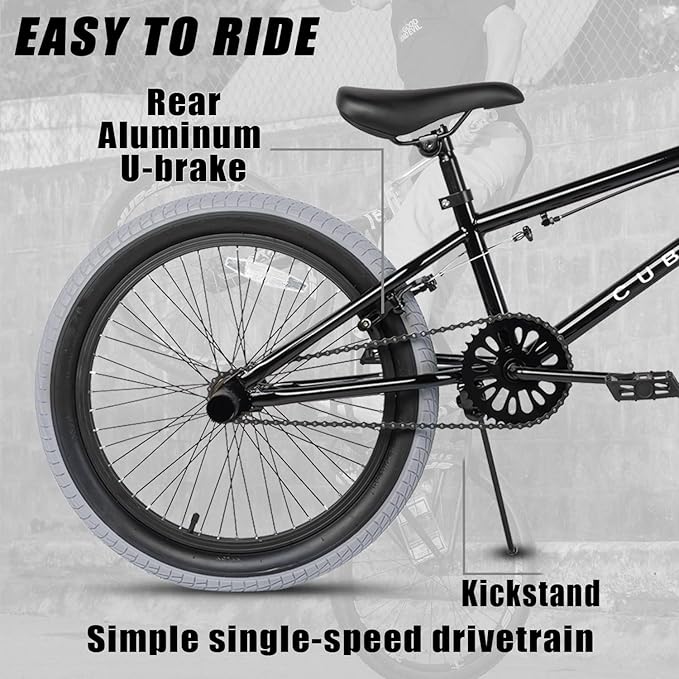 Freestyle BMX Bike, 18 20 Inch Kids Bicycle for 5-13 Years Old Kids and Beginner Level Rider, Multiple Colors