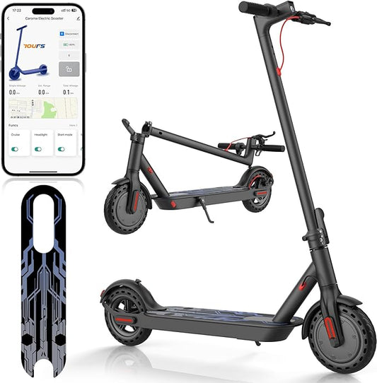 Caroma Electric Scooter Adults, Powerful 350W/500W/750W Motor, Top Speed 20/25 Mph & 18/25/30 Miles Range, 8.5" Solid Tires, Cruise Control E Scooter for Adults (Multiple Options)