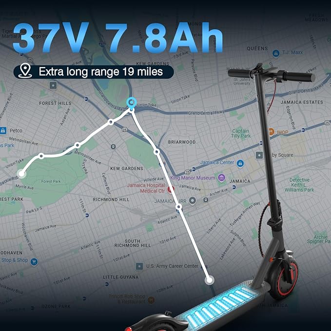 Electric Scooter for Adults | Aluminum Frame 19MPH & 25° Hill Climb | 15 Miles with Cruise Control | Dual Braking System & 8.5" Tires | 300LB Bearing Foldable Commuter Scooter for Teen Adult