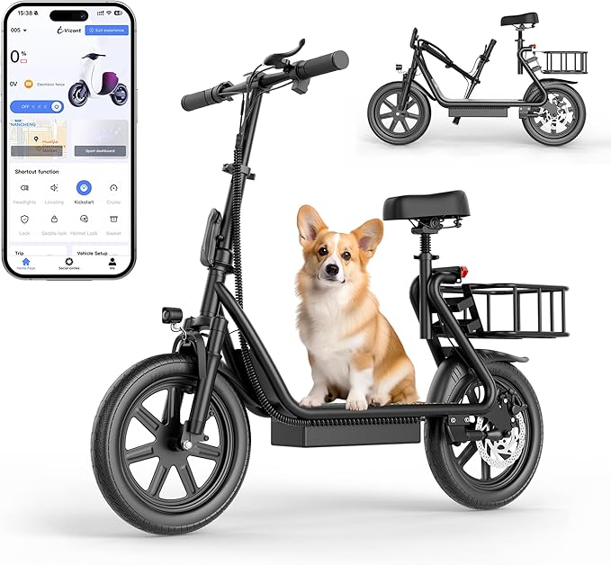 NAVIC Electric Scooter with Dual Suspension/Braking, 350W/500W Motor, 19/22 Mph, Max 22/27/49Mi Range, Foldable E Scooter for Adults with App